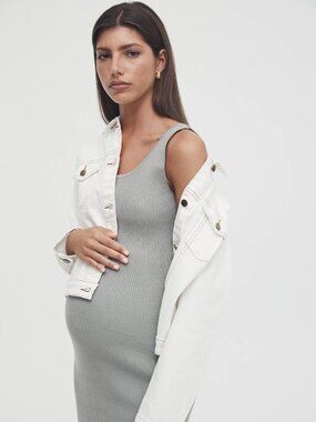Legoe Heritage Coastline Knit Maternity Dress in Sage, XS EUC